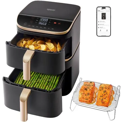 Cosori Turbo Tower Pro chytrá horkovzdušná fritéza 10,8l černá