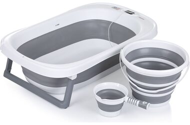 CHIPOLINO Skládací vanička Bali s doplňky Grey