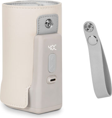 LIONELO Bezdrátový ohřívač lahví Thermup Go Plus Beige Sand / 3000 mAh / LCD / 5 teplot