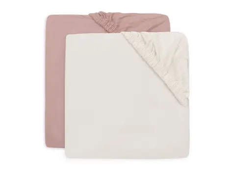Jollein Prostěradlo napínací 40/50 x 80/90 cm Wild Rose/Ivory 2 ks