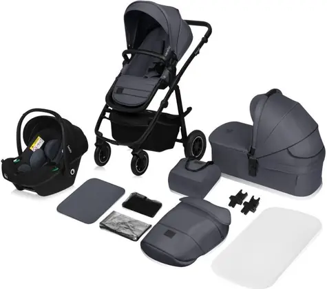 LIONELO Kočárek kombinovaný Amber Plus 3v1 Grey Graphite