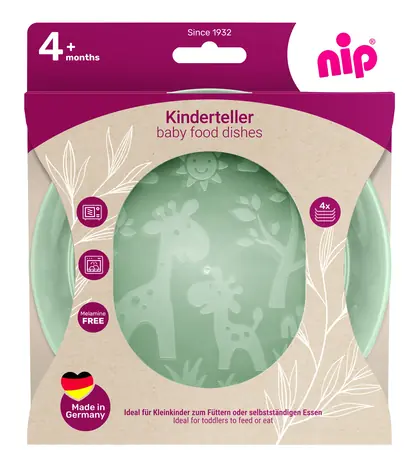 NIP Talířek 4ks zelená/oranžová/fialová/modrá / od 4 měsíců 