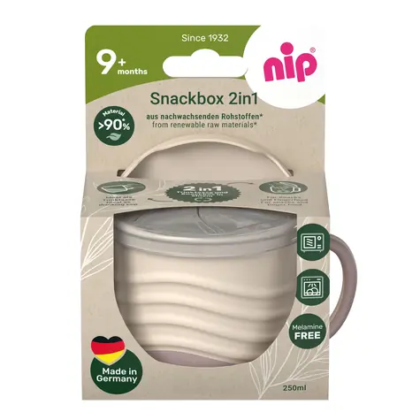 NIP NATURE line snackbox 2v1 250ml 1ks růžová / od 9 měsíců