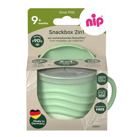NIP NATURE line snackbox 2v1 250ml 1ks zelená / od 9 měsíců