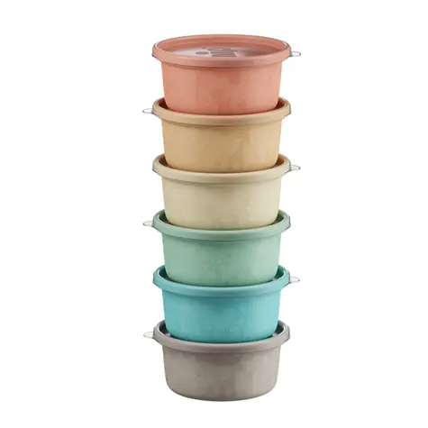NIP SnackBox Krabička svačinová kulatá 6ks mix barev / Průměr: 10 cm