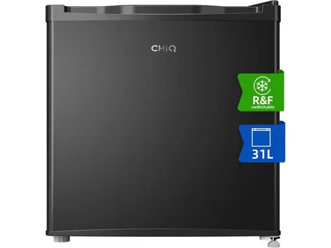 CHiQ CSD31D4E minibar stříbrná / 31 L / 41 dB / 2 přihrádky / -24 °C až +10 °C /  mrazák - lednice