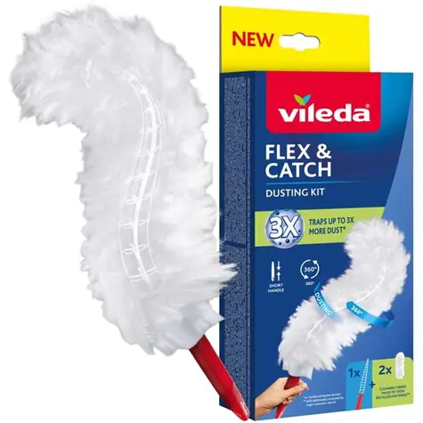 Vileda Flex & Catch prachovka s krátkou rukojetí