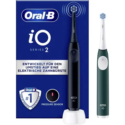 Oral-B iO Series 2 Night Black-Forest Green / Elektrický zubní kartáček / magnetický iO / 3 režimy / časovač / tlakový s