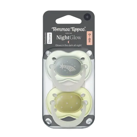 Tommee Tippee Night silikonový dudlík 0-6m 2ks - více barevných variant