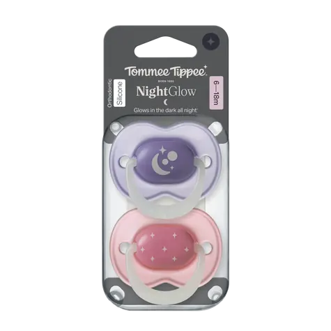 Tommee Tippee Night silikonový dudlík 6-18m 2ks - více barevných variant
