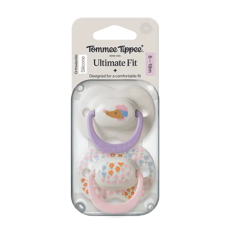 Tommee Tippee Ultimate Fit DECO silikonový dudlík 6-18 m GIRL 2ks - více barevných variant 