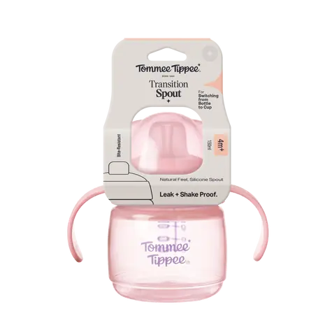 Tommee Tippee Transition hrneček s hubičkou 150 ml 4m+ růžová