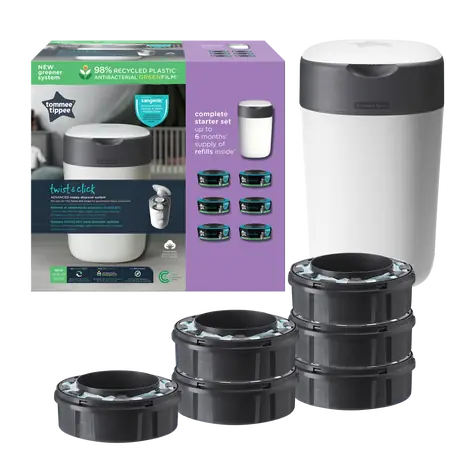 Tommee Tippee Twist & Click koš na jednorázové pleny + 6 náhradních kazet 