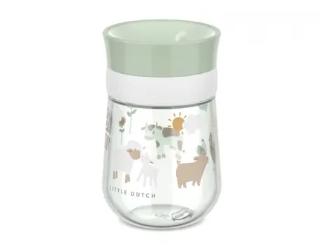 Little Dutch Hrnek trénovací 360° 300 ml Farma zelená / od 9 měsíců