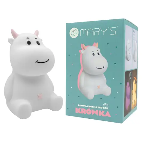 Mary's LED silikonová noční lampička RGB - kravička, růžová