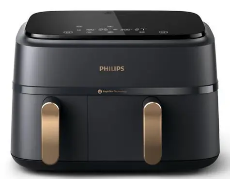 Philips NA352/00 černo-měděná / Horkovzdušná fritéza / 2750 W / objem 9 l