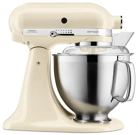 Rozbaleno - KitchenAid 5KSM185PSEAC mandlově krémová / Kuchyňský robot Artisan / 300W / 4,8L / 10 rychlostí / rozbaleno