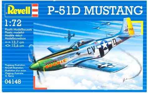 Revell P-51D MUSTANG / Plastikový model / 1:72 / Počet dílků 34 / Doporučený věk: od 10 let