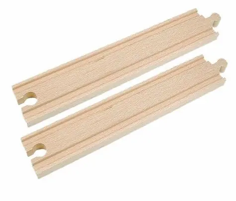 Woody Rovné koleje dlouhé 2ks / dřevěné koleje / rovné / 22 cm / od 3 let