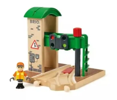 BRIO Signální stanice s výhybkou (33674)  / 1x signální stanice / 1x pohyblivá figurka  / od 3 let
