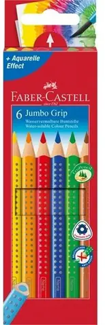 Faber-Castell Jumbo Grip - Pastelky trojhranné - 6 ks / rozmývatelné