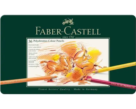 Faber-Castell Polychromos - Pastelky šestihranné - 36 ks / umělecké / voděodolné / plechová krabička