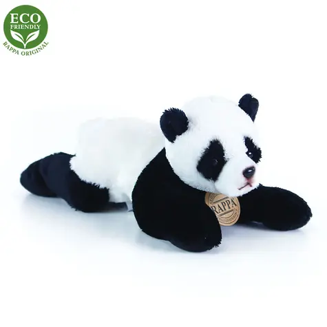 RAPPA Plyšová panda ležící 18 cm  / ECO-FRIENDLY / od 0 měsíců