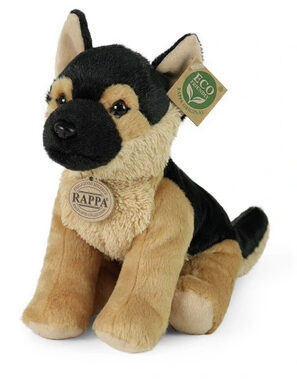 RAPPA Plyšový pes německý ovčák s vodítkem stojící 23 cm / ECO-FRIENDLY / od 0 měsíců