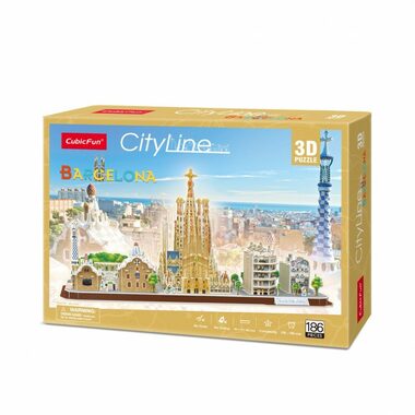 CubicFun 3D Puzzle CityLine - Barcelona / 186 dílů / 54 x 17 x 26.2 cm
