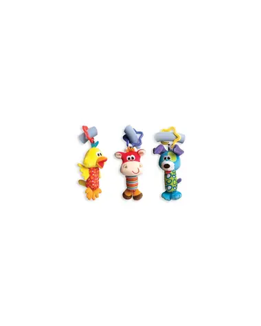 Playgro - Cestovní závěsné hračky 3ks / od 0 měsíců