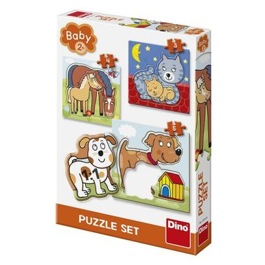 DINO Baby Puzzle set - ZVÍŘÁTKA NOVÝ / 3-5 dílků / od 2 let