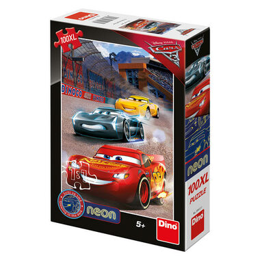 DINO Cars 3: Vítězné kolo - Neon / 100 dílků / XL / od 5 let