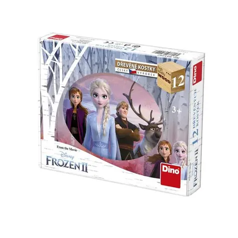 DINO Frozen II / Kubus dřevěné kostky / 12 dílků / od 3 let