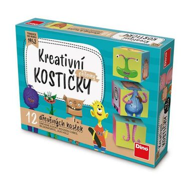 DINO Kostky Příšerky / Kubus dřevěné kostky / 12 dílků / od 3 let