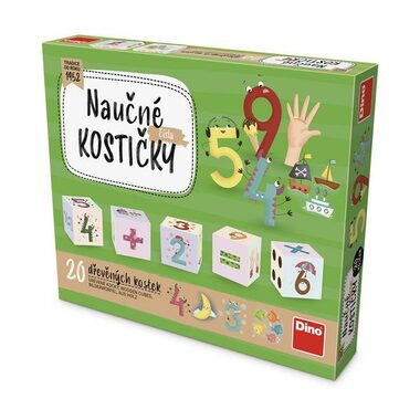 DINO Kostky Čísla / Kubus dřevěné kostky / 20 dílků / od 3 let