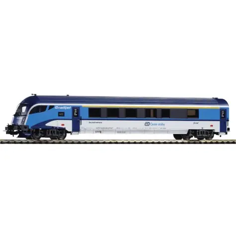 Piko 57671 Řídící vagon Afmpz 1. tř. Railjet ČD VI / Měřítko: H0 (1:87) / Délka: 268 mm / Rádius: 358 mm / od 14 let 