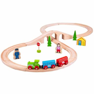 Bigjigs Rail Dřevěná vláčkodráha osmička / 40 dílů / od 3 let