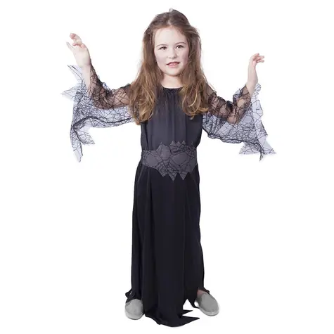 RAPPA Dětský kostým čarodějnice - Halloween (S) černá / 4-6 let (110-116 cm)