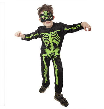 RAPPA Dětský kostým kostlivec neon (S) / 4-6 let (110-116 cm)