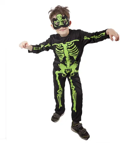 RAPPA Dětský kostým kostlivec neon (S) / 4-6 let (110-116 cm)