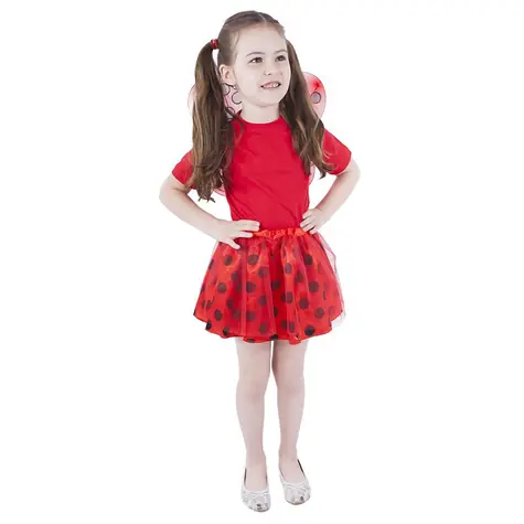 RAPPA Dětský kostým tutu sukně beruška s křídly / 3-10 let (104-150 cm)