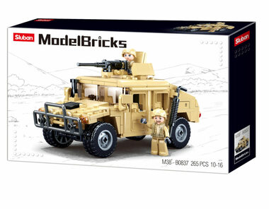 Sluban Army Model Bricks M38-B0837 Hummer bojový off road / LEGO - kompatibilní / Počet figurek|dílků: 2|265 / od 6 let