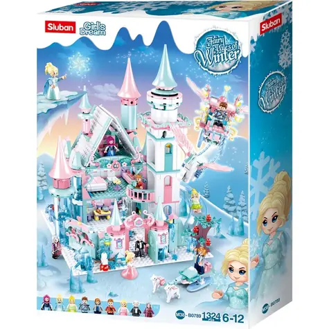 Sluban Girls Dream M38-B0789 Ledový hrad pro zimní víly / LEGO - kompatibilní / Počet figurek|dílků: 9|1324 / od 6 let