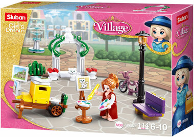 Sluban Girls Dream Village M38-B0869 Malířka v parku / LEGO - kompatibilní / Počet figurek|dílků: 1|114 / od 6 let
