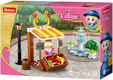 Sluban Girls Dream Village M38-B0870 Dobový stánek s ovocem a fontána /LEGO - kompatibilní/ figurek|dílků: 1|99  / 6 let