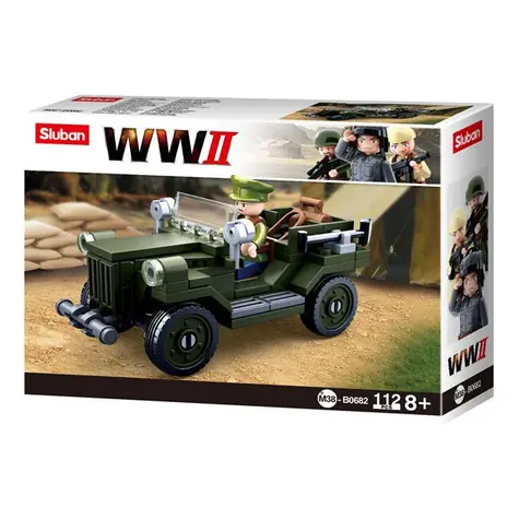 Sluban WWII M38-B0682 Sovětský terénní vůz GAZ 67 / LEGO - kompatibilní / Počet figurek|dílků: 1|111 / od 6 let