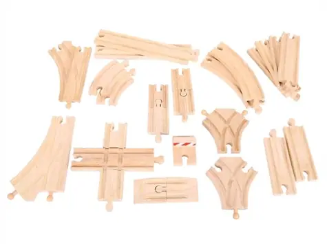 Bigjigs Rail Dřevěné koleje set 25 dílů / od 3 let