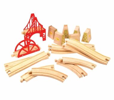 Bigjigs Rail Dřevěné koleje set most 18 dílů / od 3 let