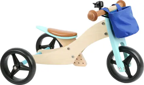 Small Foot Dřevěné odrážedlo Trike 2 v 1 tyrkysová / od 12 měsíců