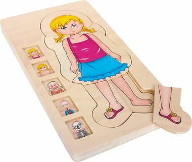 Small Foot Dřevěné puzzle anatomie / od 3 let